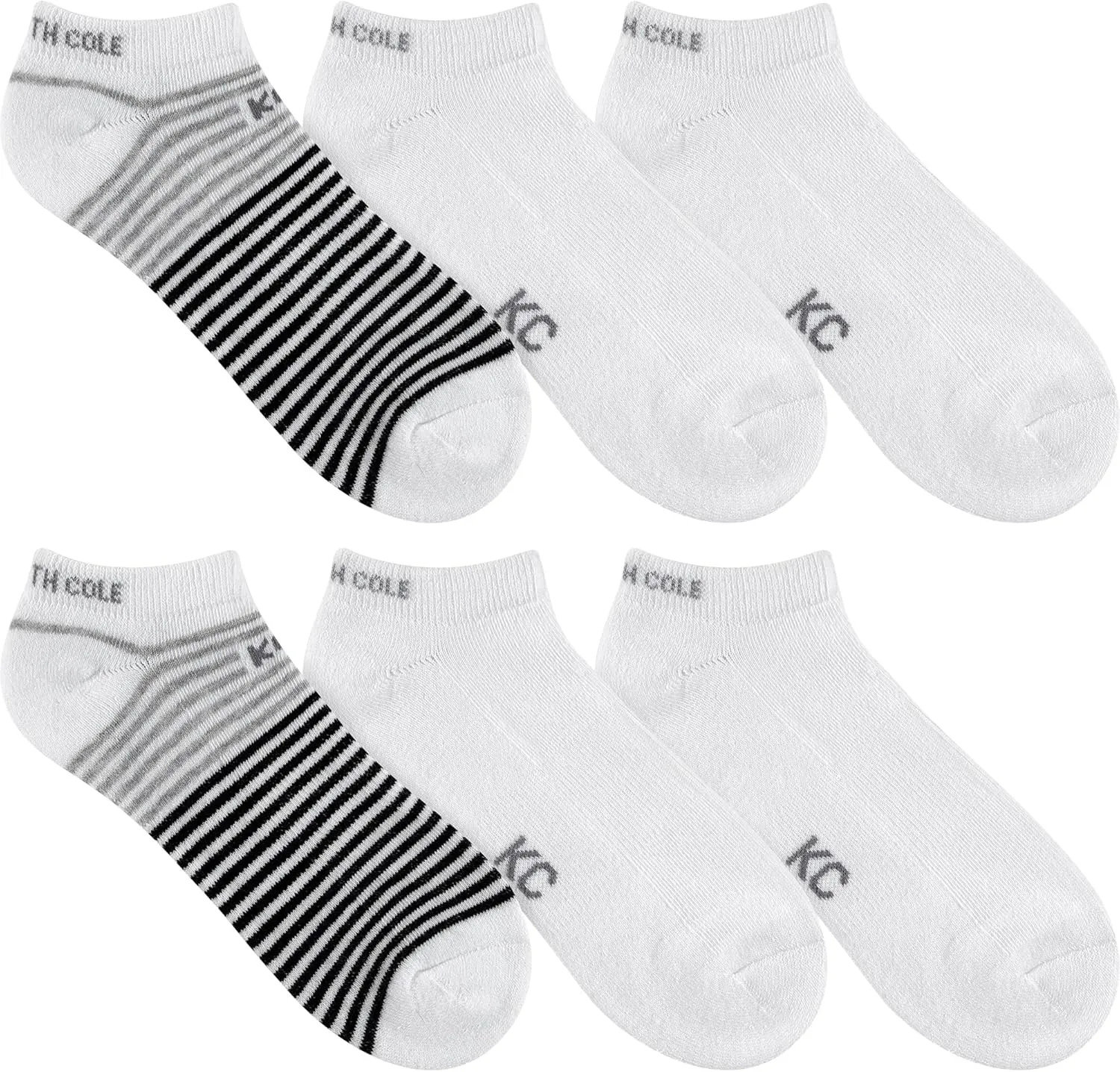 Kenneth Cole Womens 6 Pair Pack Modern Multicolor Assorted Easy Care No Show Anklet Low Cut Socks