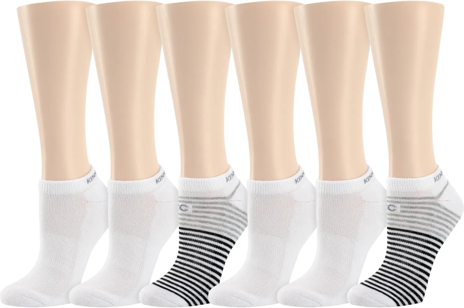 Kenneth Cole Womens 6 Pair Pack Modern Multicolor Assorted Easy Care No Show Anklet Low Cut Socks