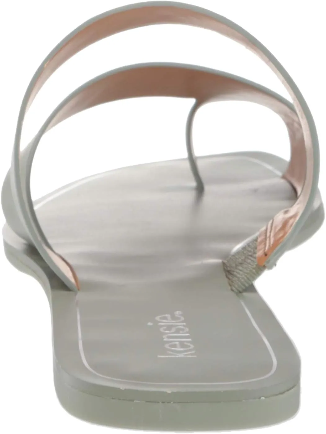 kensie Women's Flat Sandal with Toe Loop Slide