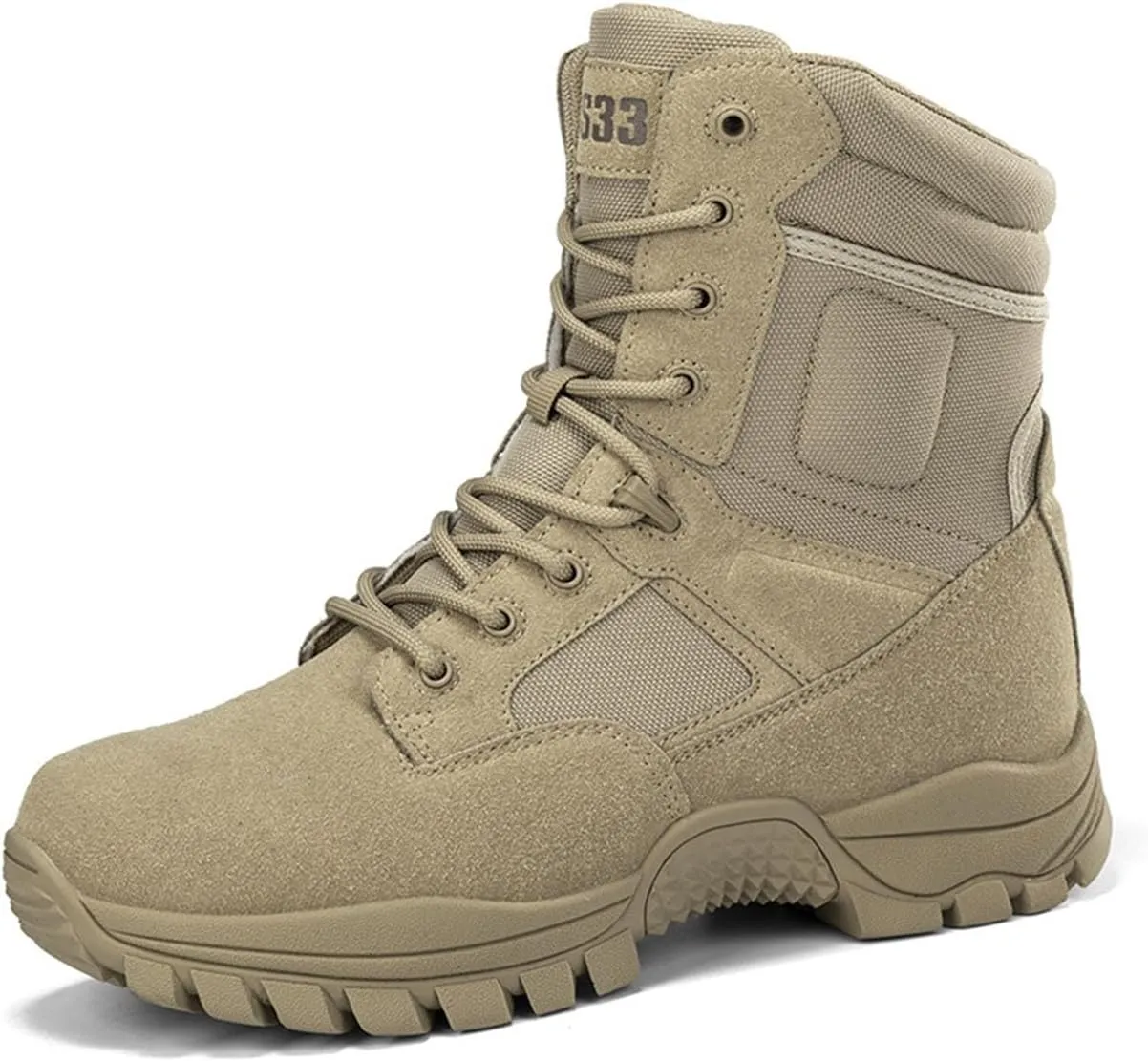 Kervaky Men's Tactical Boots, side zipper, easy to wear, outdoor, work, military boot, tactical boots for men
