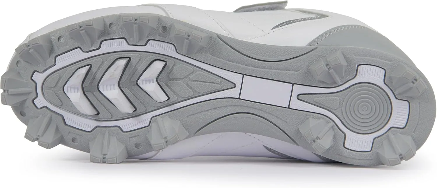 Kids Baseball Cleats - Youth Rubber Molded Softball Cleat - Boys Girls Low Top Athletic Shoes