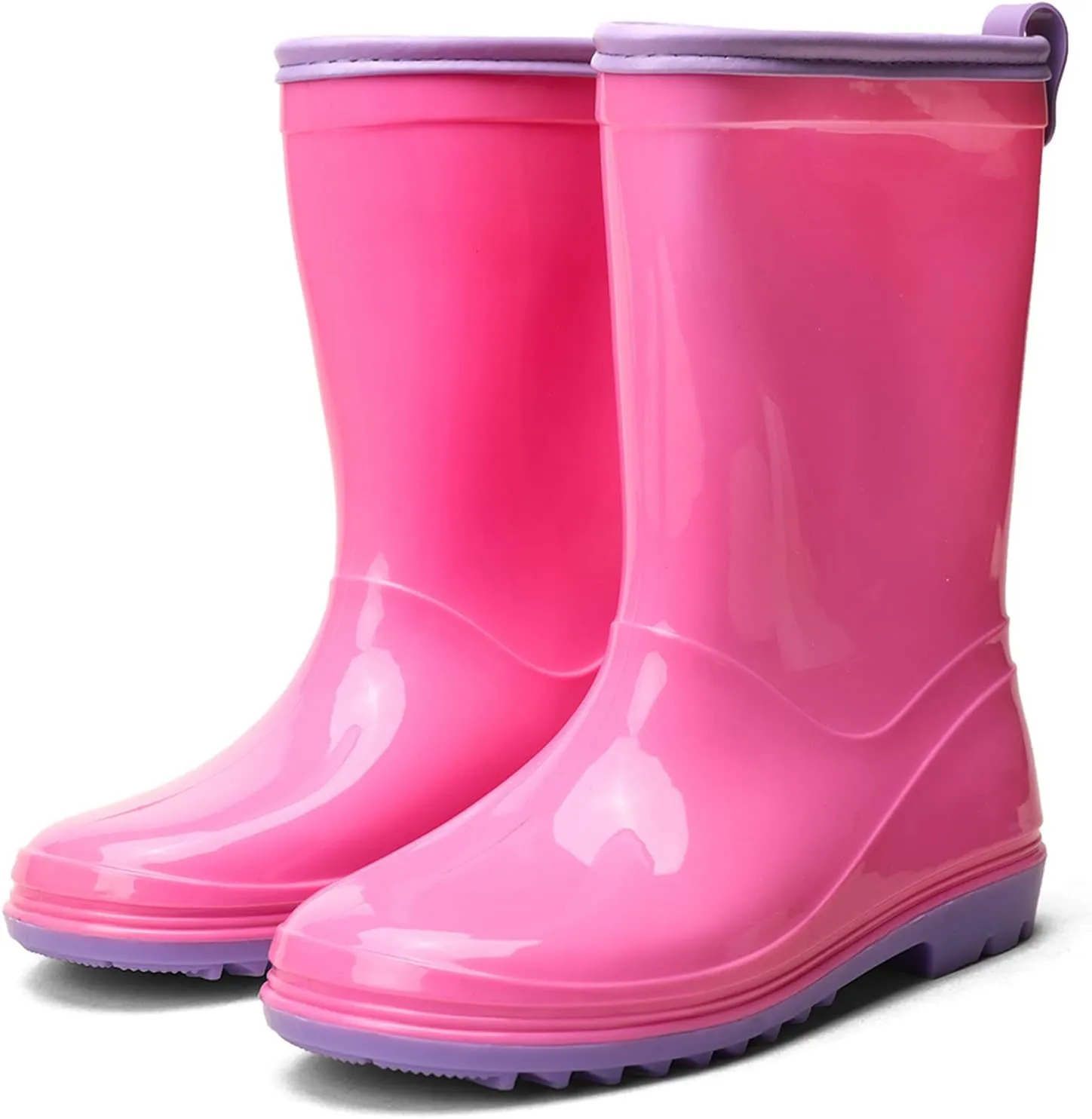 Kids Rain Boots Waterproof Rain Boot with Easy On for Toddler/Little Kid/Big Kid