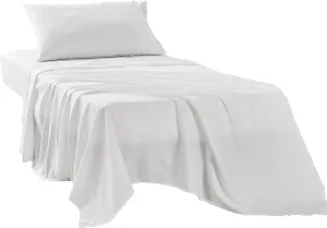 Kingnex Striped 30x75 Cot Size RV Bunk Sheets Set for Narrow Twin Bed Soft Brushed 1800 Microfiber 3 Piece Bedding Set Includes 1 Fitted Sheet 1 Flat Sheet 1 Pillowcase White