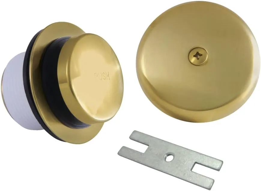 Kingston Brass DTT5302A7 Made to Match Easy Touch Toe-Tap Conversion, Tub Drain Kit, Brushed Brass