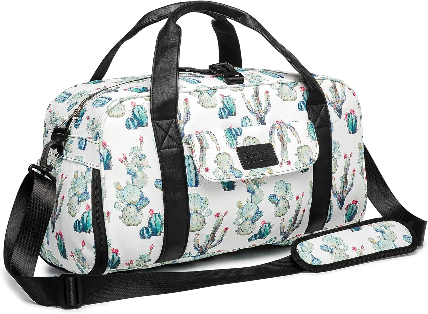 Kinmac Travel Duffel Bag For Women,Sports Gym Yoga Duffel Bag Weekender Overnight Totes Bag with Shoes and Wet Compartment (Cactus)