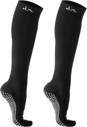 LA ACTIVE Graduated Compression Socks with Non-Slip Grips for Safety - 15-20mmHg for Women & Men