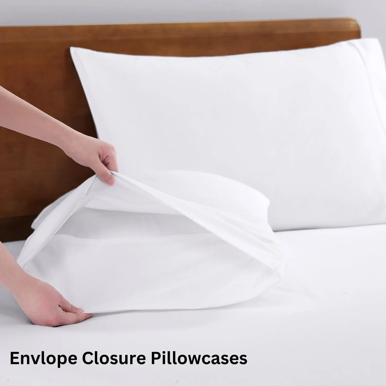 LANE LINEN 100% Organic Cotton King Size Sheets Set, Soft & Comfy All Season Breathable Sheets King Size, Percale Weave Fully Elasticized Eco Friendly Naturally Cooling King White Bed Sheets