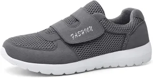 LEADER SHOW Men's Casual Comfort Walking Shoes Ultralight Flats Non-Slip Hook & Loop Fashion Sneakers