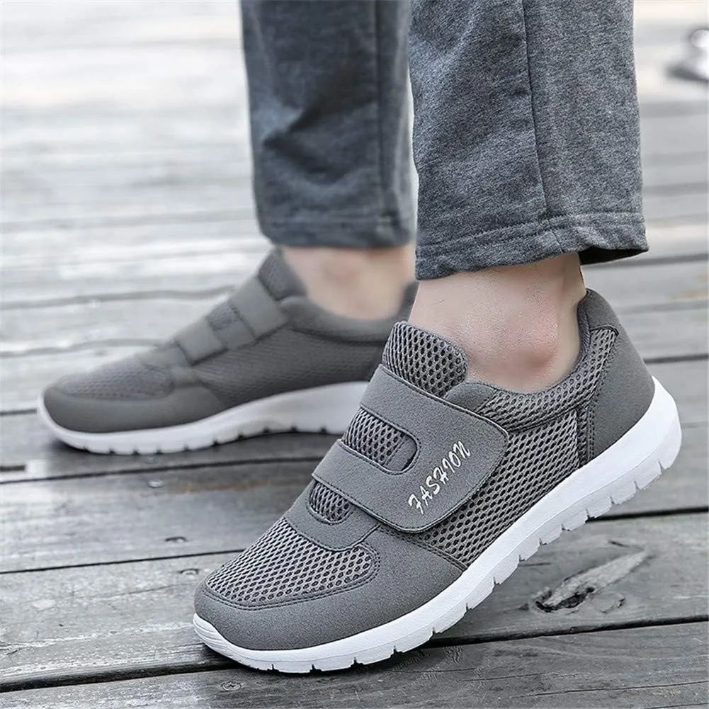LEADER SHOW Men's Casual Comfort Walking Shoes Ultralight Flats Non-Slip Hook & Loop Fashion Sneakers