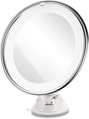 Led Magnifying Makeup Mirror 10x Magnification Suction Base for Easy Attachment