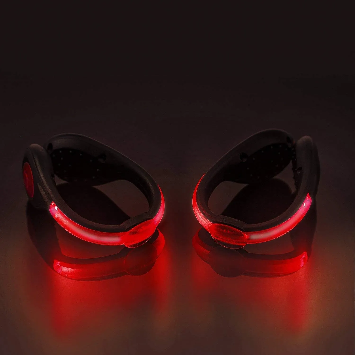 LED Shoes Clip Lights USB Charging for Night Running Gear, Color RGB Strobe and Steady Color Flash Mode, Safety Clip Lights for Running, Jogging, Walking, Biking(One Pair) (red)