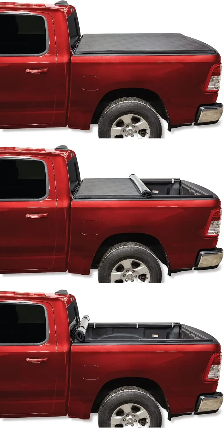 LEER ROLLITUP | Fits 2019-2023 GM Chevy Silverado/GMC Sierra with 78" Bed | Soft Roll Up Truck Bed Tonneau Cover | 4R301 | Low-Profile, Sturdy, Easy 15-Minute Install (Black)