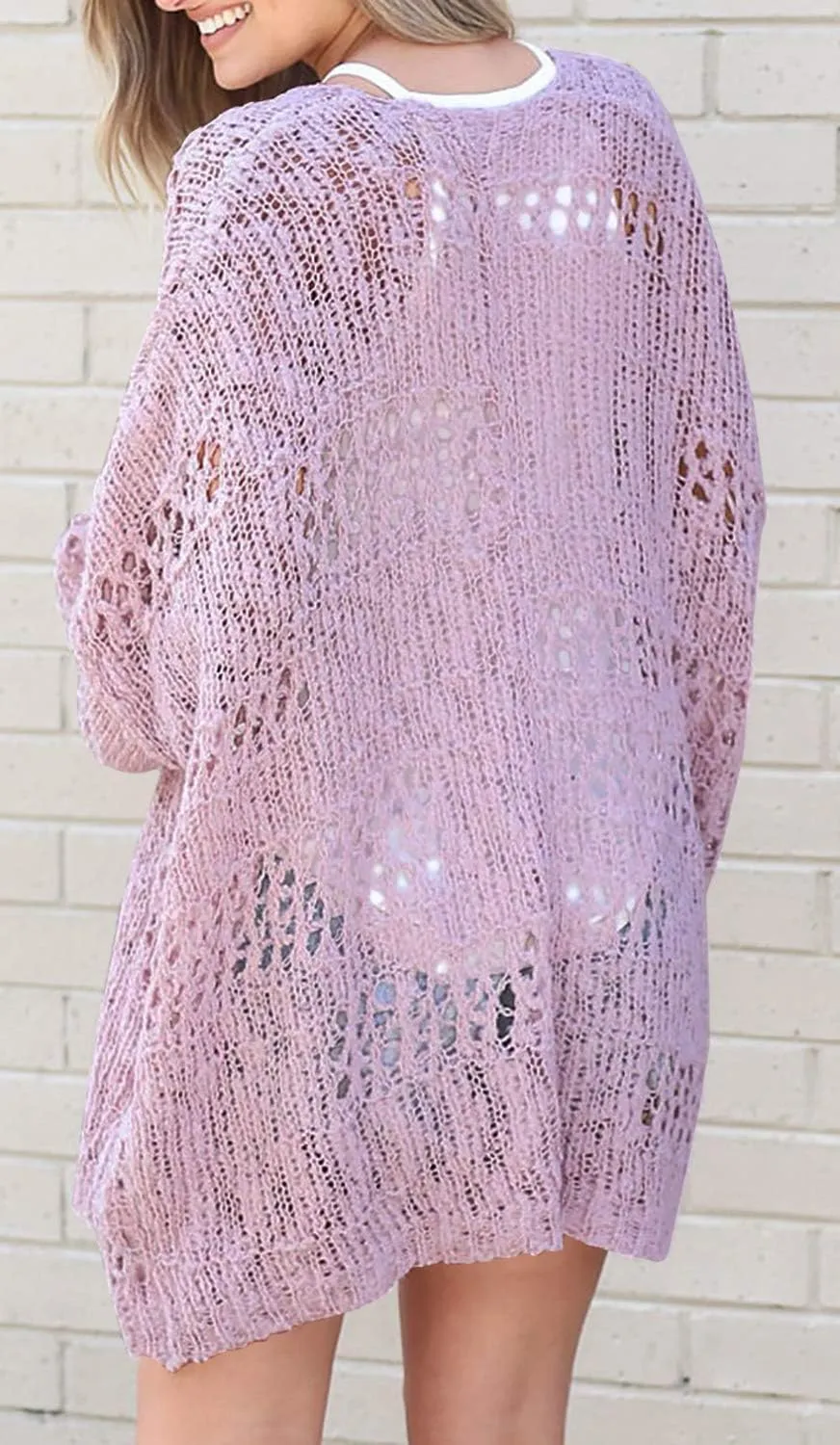 Lightweight Summer Cardigan for Women Spring Netted Crochet Cardigans Sweaters