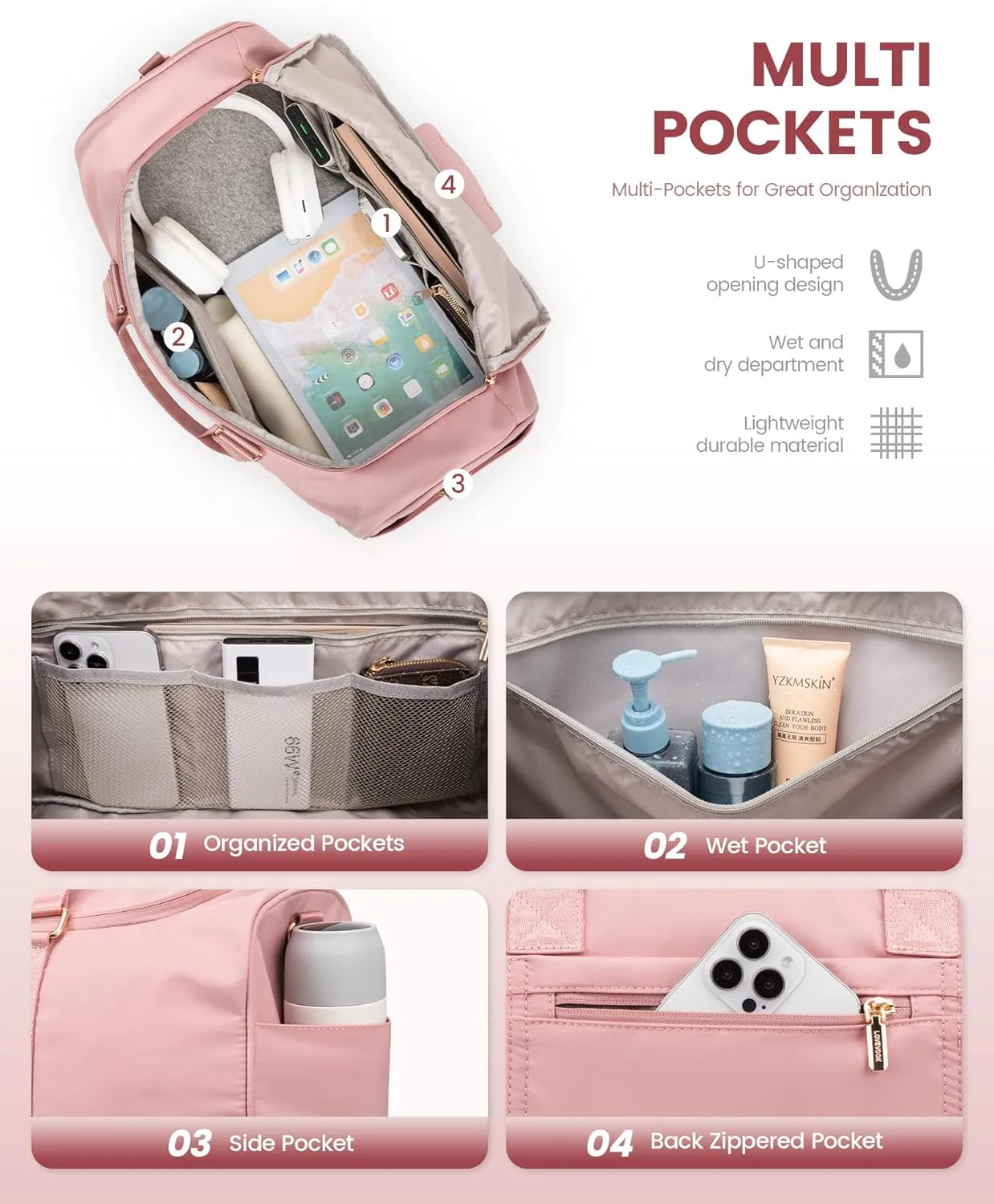 LOVEVOOK Gym bag for Women,Weekender Overnight Bag with Shoe Compartment, Personal Item Travel Duffle Bag with Toiletry Bag & Wet Pocket, Carry on Duffel Bags, Hospital Bags for Labor and Delivery