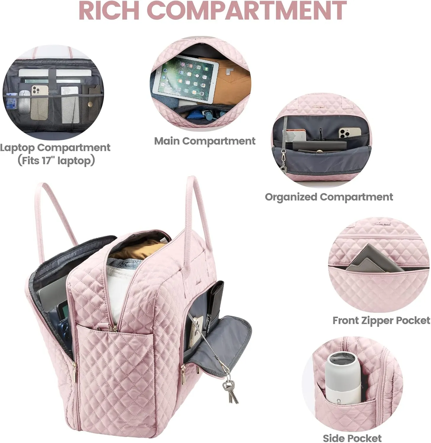 LOVEVOOK Travel Duffle Bag, Weekender Bag for Women with Toiletry Bag Carry on Overnight Bag with Laptop Compartment, Yoga Gym Bag with Wet Pocket Shoe Bag, Hospital Bag for Labor and Delivery