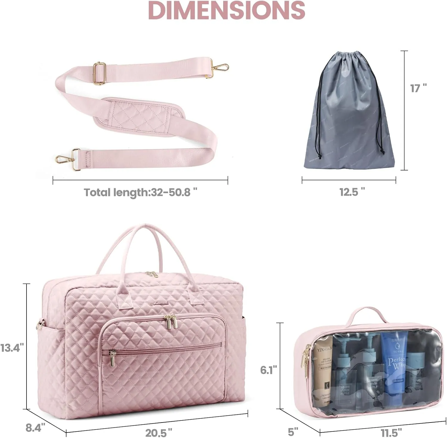 LOVEVOOK Travel Duffle Bag, Weekender Bag for Women with Toiletry Bag Carry on Overnight Bag with Laptop Compartment, Yoga Gym Bag with Wet Pocket Shoe Bag, Hospital Bag for Labor and Delivery
