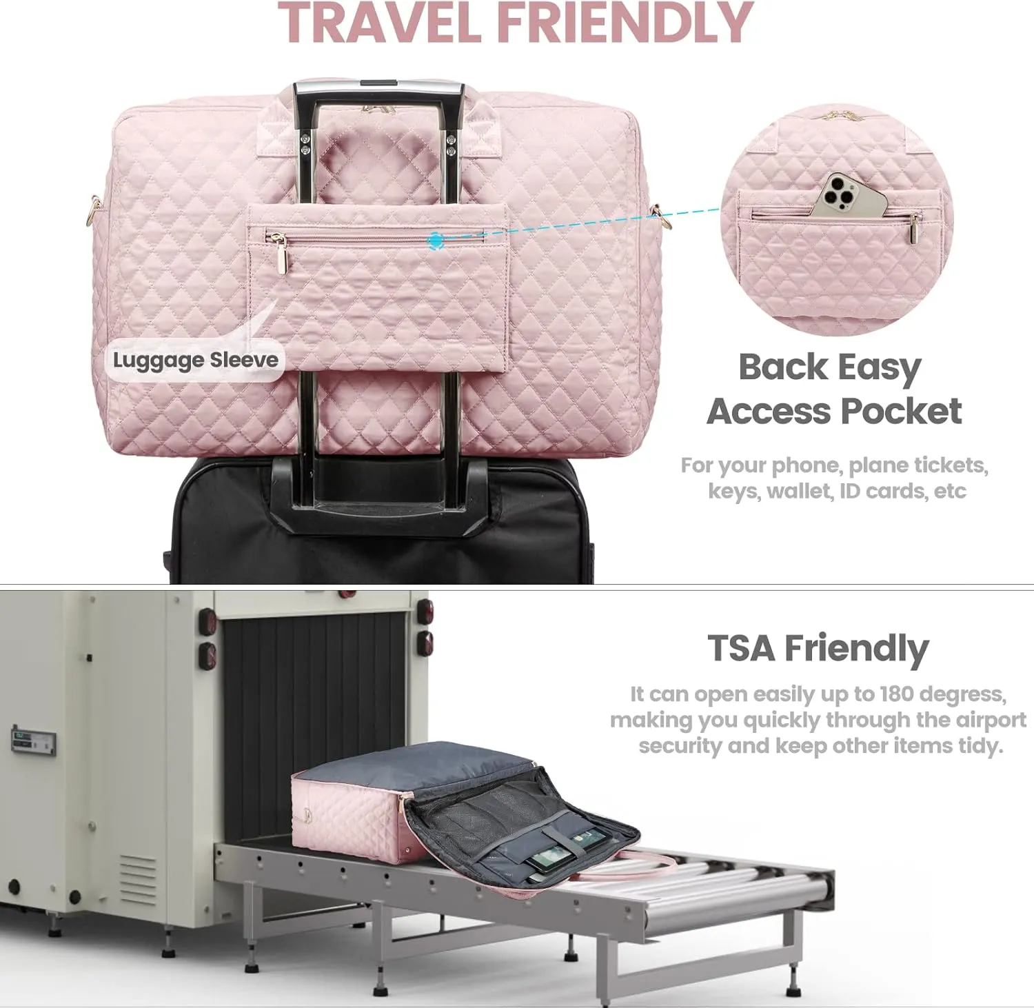 LOVEVOOK Travel Duffle Bag, Weekender Bag for Women with Toiletry Bag Carry on Overnight Bag with Laptop Compartment, Yoga Gym Bag with Wet Pocket Shoe Bag, Hospital Bag for Labor and Delivery