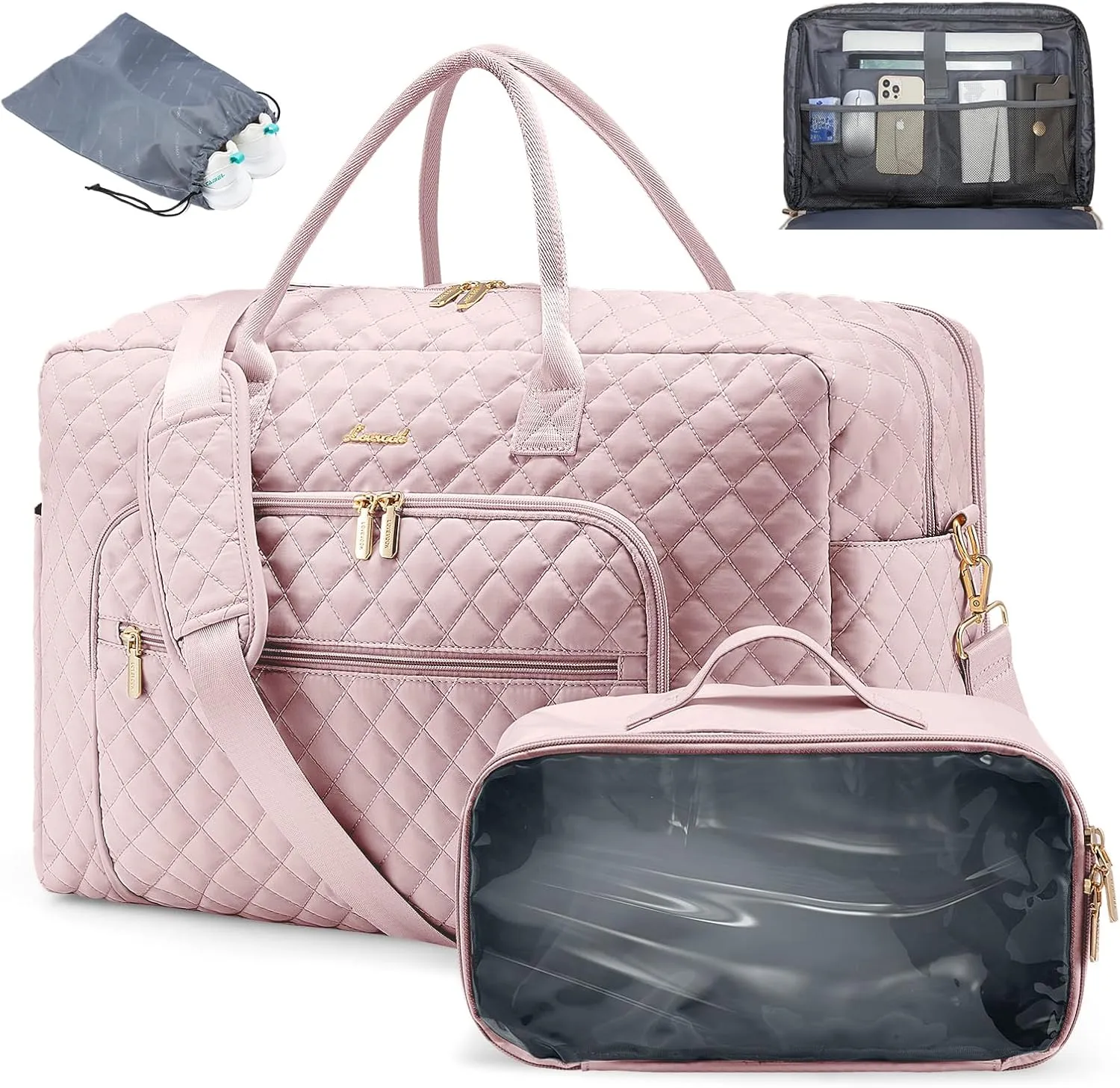 LOVEVOOK Travel Duffle Bag, Weekender Bag for Women with Toiletry Bag Carry on Overnight Bag with Laptop Compartment, Yoga Gym Bag with Wet Pocket Shoe Bag, Hospital Bag for Labor and Delivery