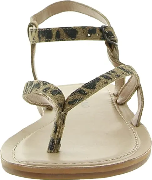 Lucky Brand Womens Bylee Faux Leather Flat Sandals Brown 7.5 Medium (B,M)