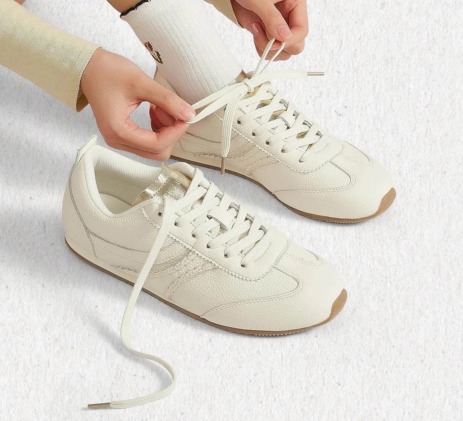 LUCKY STEP Women's Fashion Sneakers Low Profile Trending Lightweight Comfortable Casual Walking Workout Retro Athletic Low Top Tennis Shoes
