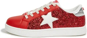 LUCKY STEP Women's Fashion Star Sneaker Lace Up Low Top Comfortable Cushioned Walking Shoes