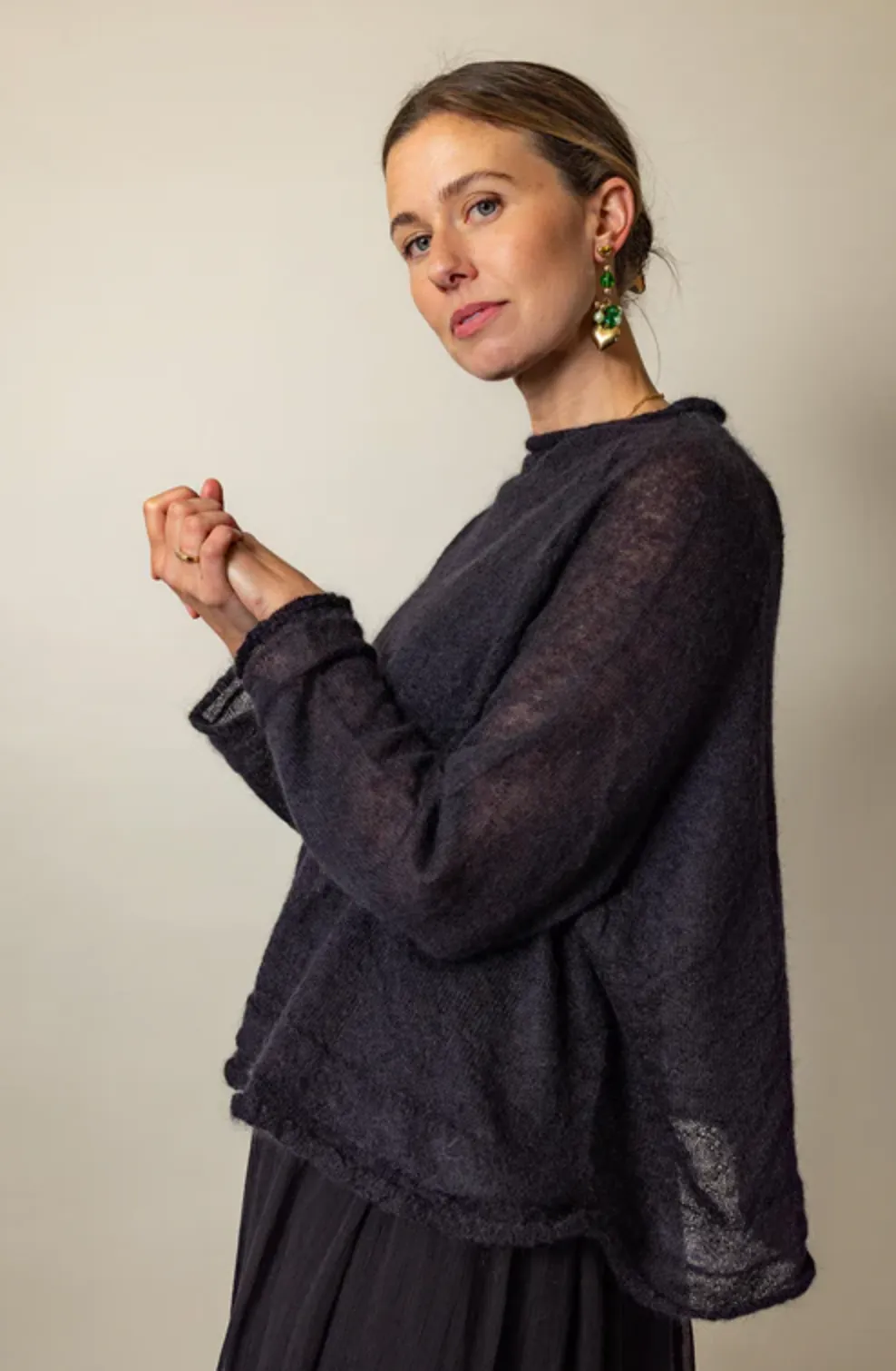 Luna Gallery Mohair Raglan Sleeve Sweater