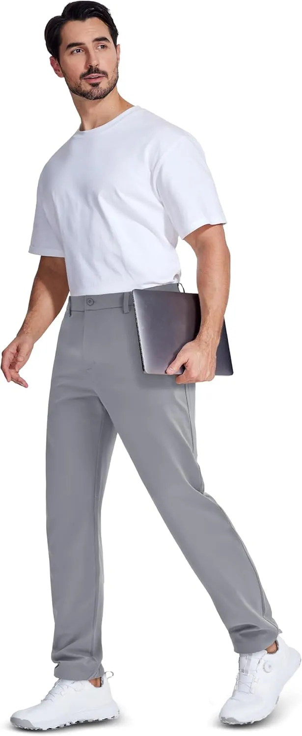 MAGCOMSEN Men's Golf Pants Classic Fit - 30"/32"/34" Stretch Water Resistant Quick Dry Flat Front Dress Pants with 5 Pockets