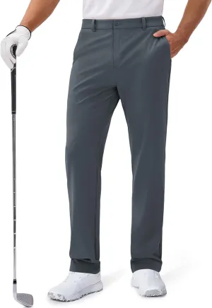 MAGCOMSEN Men's Golf Pants Classic Fit - 30"/32"/34" Stretch Water Resistant Quick Dry Flat Front Dress Pants with 5 Pockets