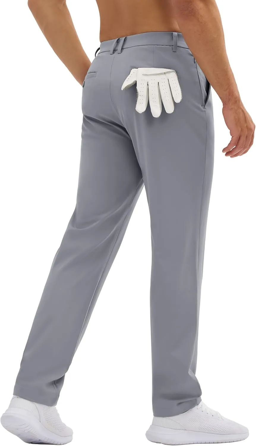 MAGCOMSEN Men's Golf Pants Classic Fit - 30"/32"/34" Stretch Water Resistant Quick Dry Flat Front Dress Pants with 5 Pockets