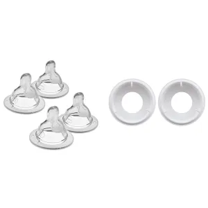 MAM Bottle Nipples Mixed Flow Pack and Anti Colic Valve Replacements for Easy Start Bottles, 4 Pack
