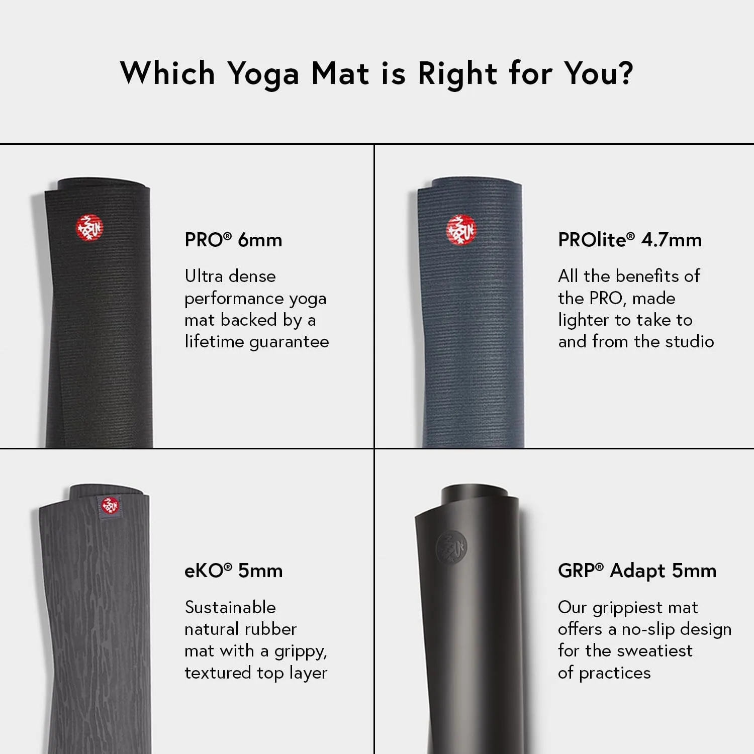 Manduka eKO Superlite Yoga Mat for Travel - Lightweight, Easy to Roll and Fold, Durable, 1.5mm Thick, 71 Inch
