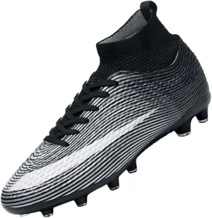 MEBAMY Men's Soccer Shoes Cleats Professional High-Top Breathable Athletic Football Boots Outdoor/Indoor Professional Futsal Football Training Sneakers