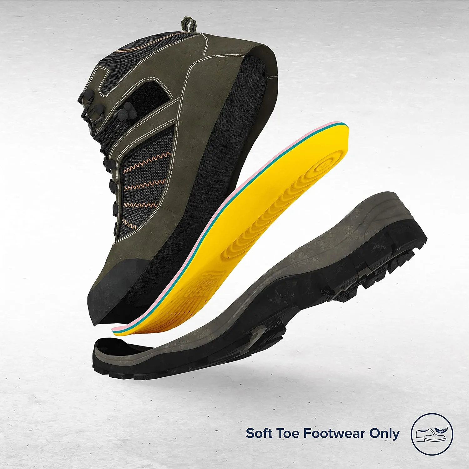 MEGAComfort Personal Anti-Fatigue Mat Diabetic Shoe Inserts, Size M14-15, Memory Foam Insoles, Shock Absorption, Ergonomically Designed, Reduce Pain and Improve Balance