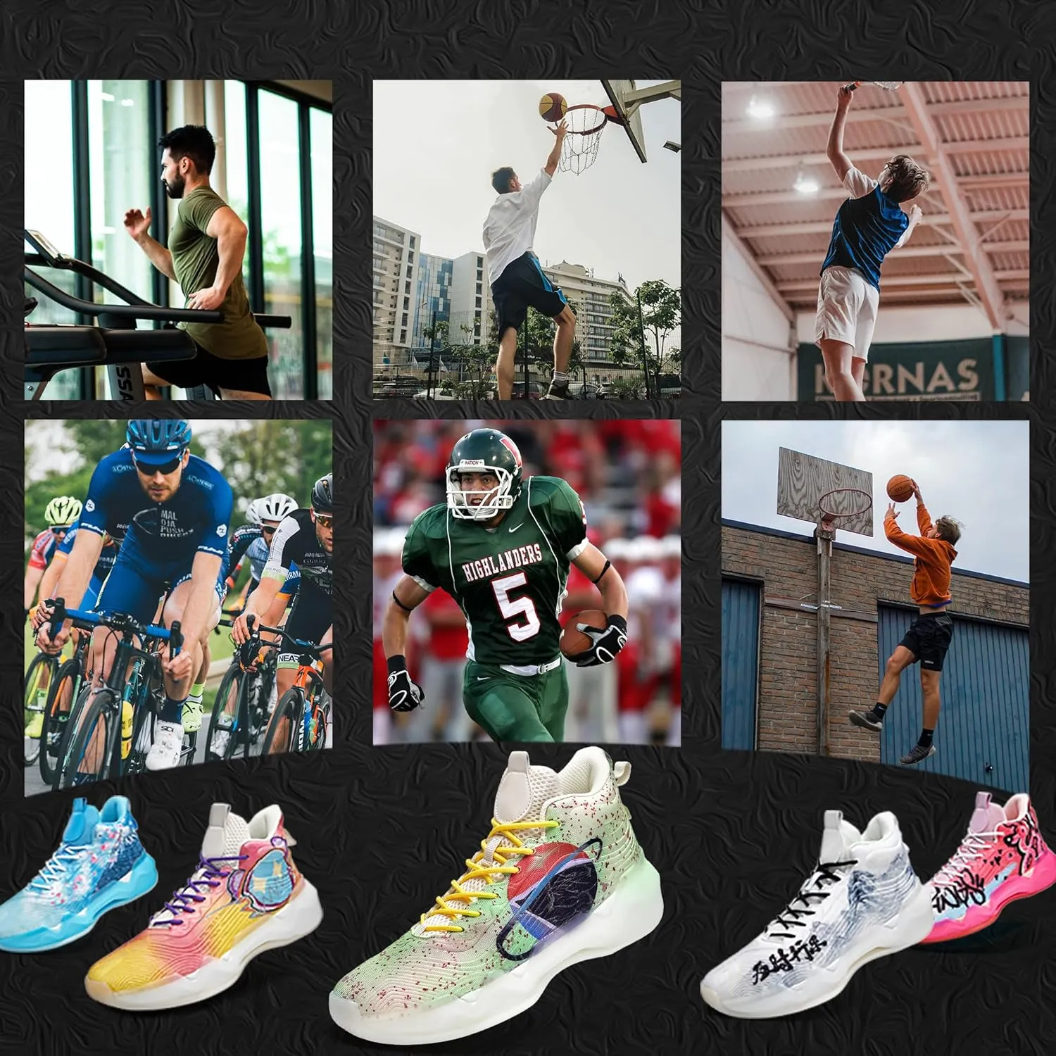 Men Graffiti Basketball Shoes High-Top Sports Shoes Anti-Slip Rubber Soles Indoor Outdoor Sports Running Training Streetwear