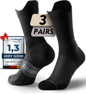 Mens Bamboo Viscose Coolmax Crew Compression Running Socks Athletic Hiking Workout Moisture Wicking Anti-Blister