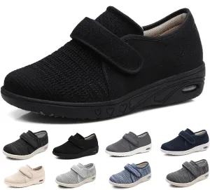 Mens Diabetic Edema Shoes Extended Widths,Extra Wide Widths Walking Edema Sneakers Adjustable Strap Easy On/Off with 3 Pairs Insoles Replacement