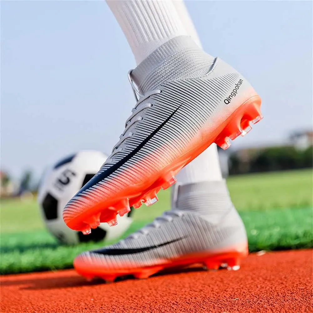 Men's Football Boots Spikes High Top Unisex Outdoor/Indoor Training Sneakers - Lawn Outdoor Youth Football Boots