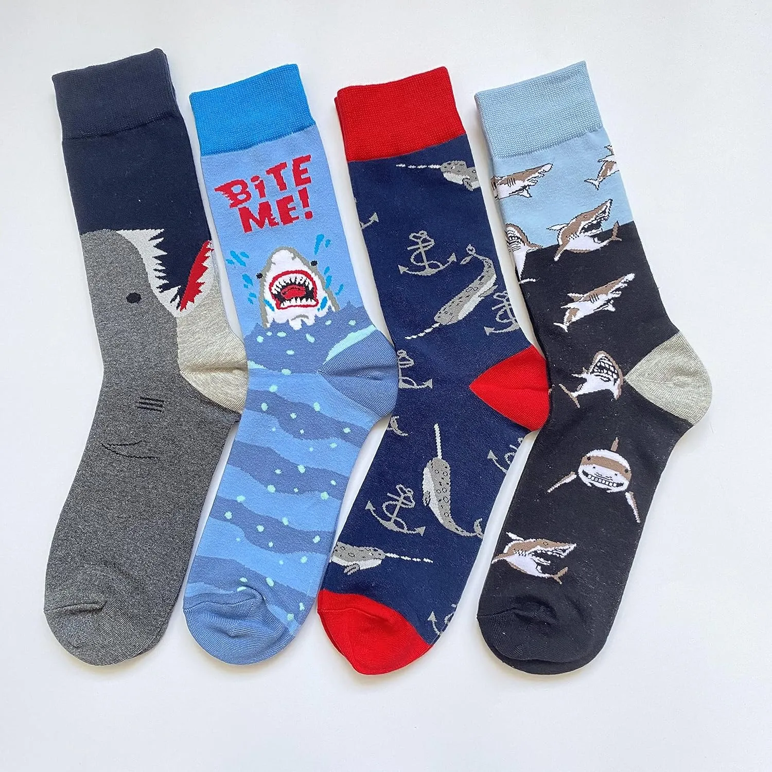 Men's Fun Set Dress Socks-Colorful Funny Novelty Cotton Funky Crew Socks Pack,Art Socks