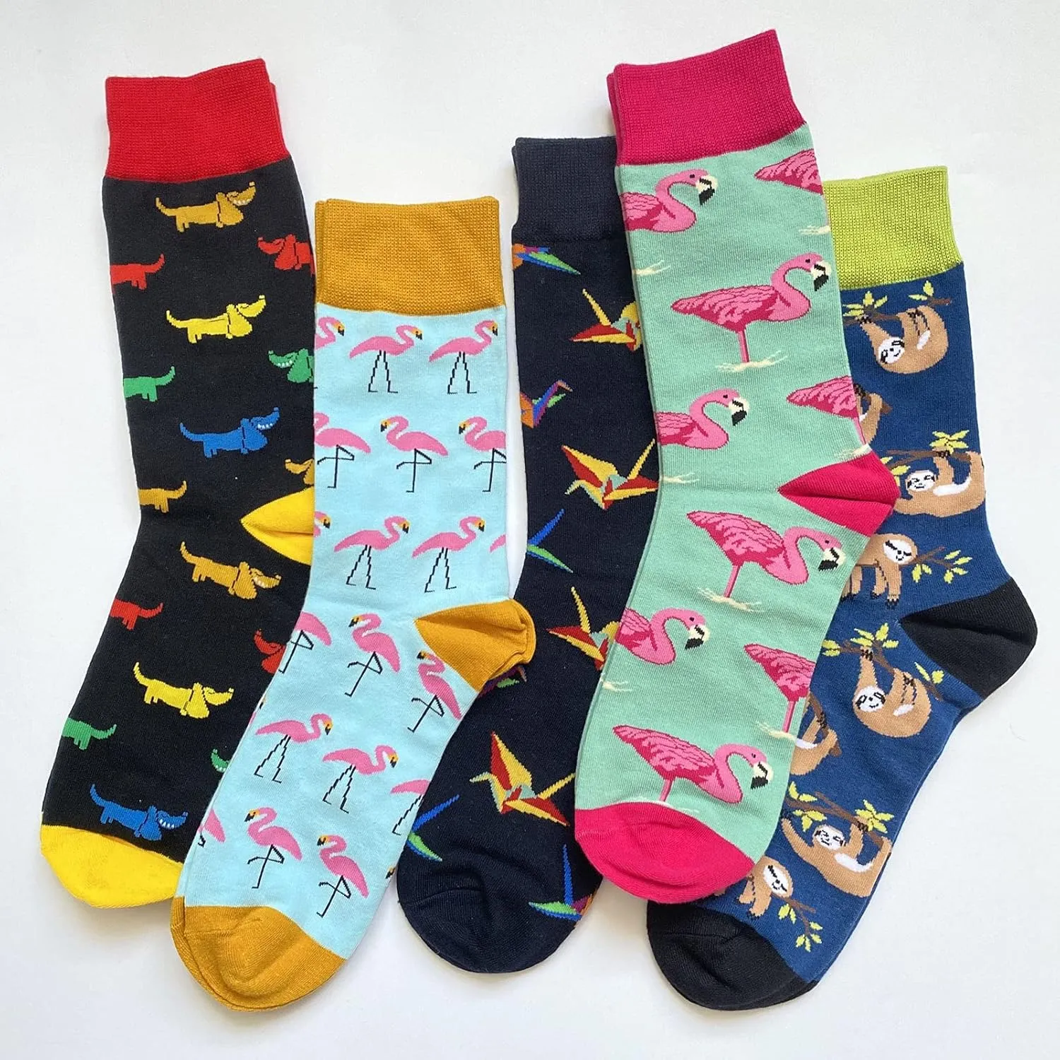Men's Fun Set Dress Socks-Colorful Funny Novelty Cotton Funky Crew Socks Pack,Art Socks