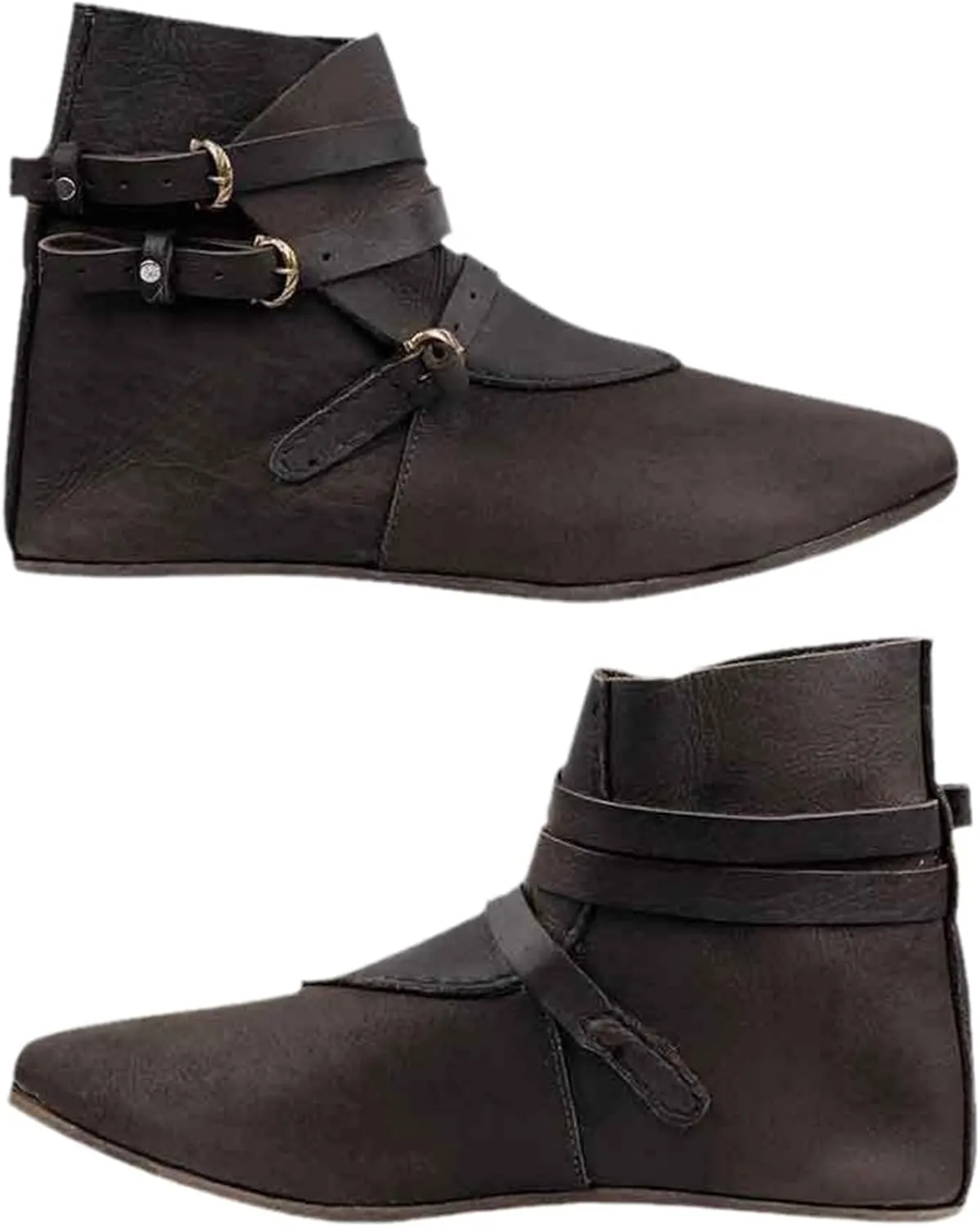Men's Renaissance Boots Medieval Cosplay Shorts Boots Gothic Lace Up Gothic Flat Jazz Stage Pirate Viking Tied Shoes ﻿