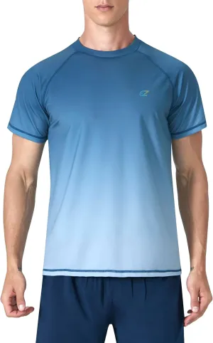 Men's Swim Shirts Rash Guard Short Sleeve UPF 50  UV Sun Protection SPF Shirt Quick Dry Swimming Fishing Water Beach T Shirts