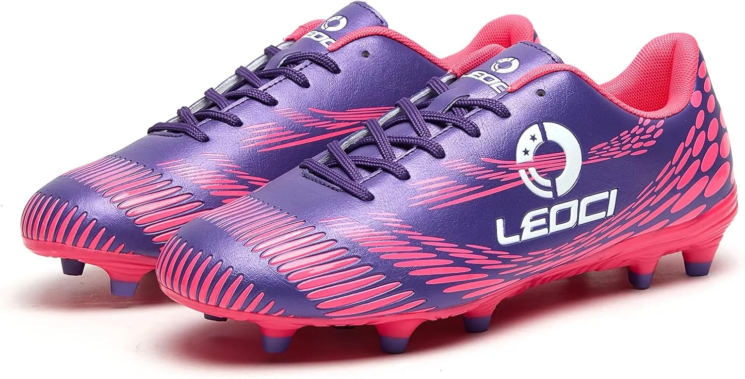 Men's Women's Firm Ground Soccer Cleats Outdoor/Indoor Boys Girls Professional Futsal Football Training Sneakers