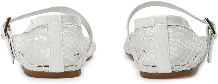 Mesh Ballet Flats for Women Buckle Strap Comfy Casual Office Mary Jane Flat Fishnet Ballerina Flat Shoes