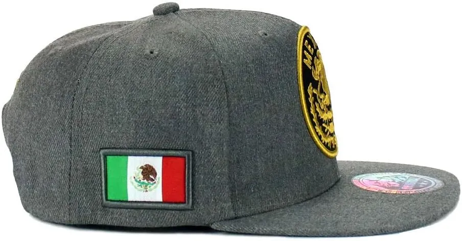 Mexican Hat Mexico Eagle Federal Logo Embroidery Snapback Flat Bill Baseball Cap