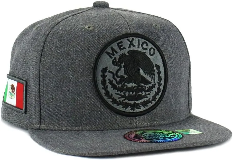 Mexican Hat Mexico Eagle Federal Logo Embroidery Snapback Flat Bill Baseball Cap