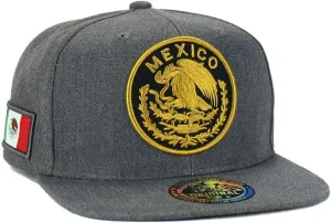 Mexican Hat Mexico Eagle Federal Logo Embroidery Snapback Flat Bill Baseball Cap