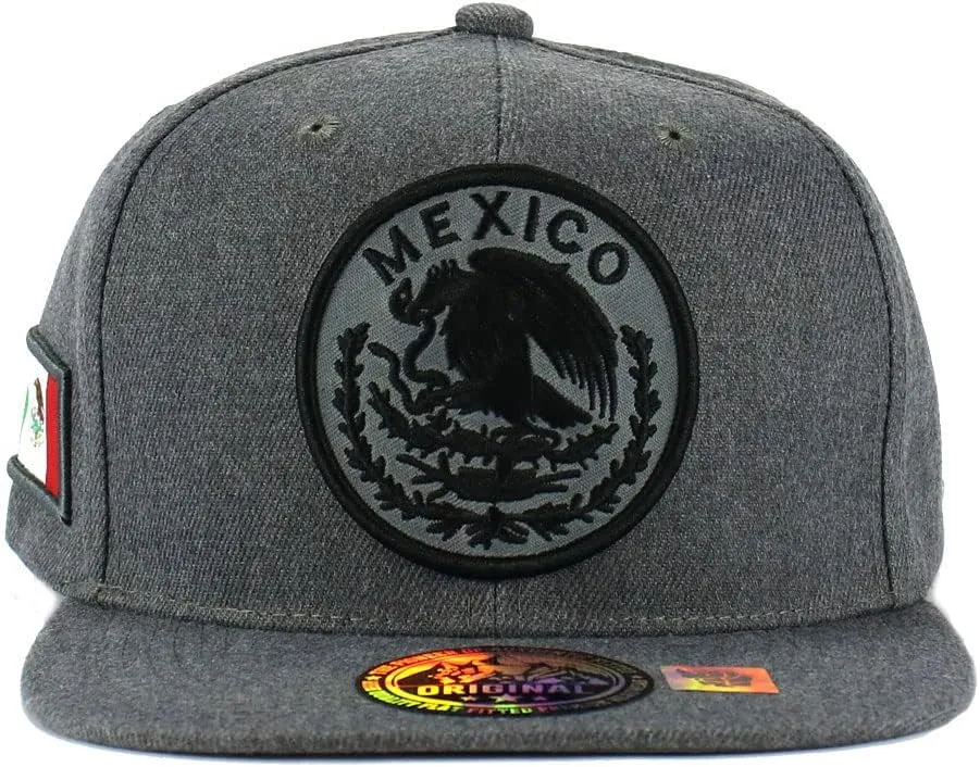 Mexican Hat Mexico Eagle Federal Logo Embroidery Snapback Flat Bill Baseball Cap