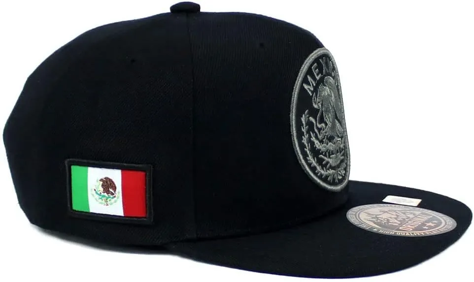 Mexican Hat Mexico Eagle Federal Logo Embroidery Snapback Flat Bill Baseball Cap