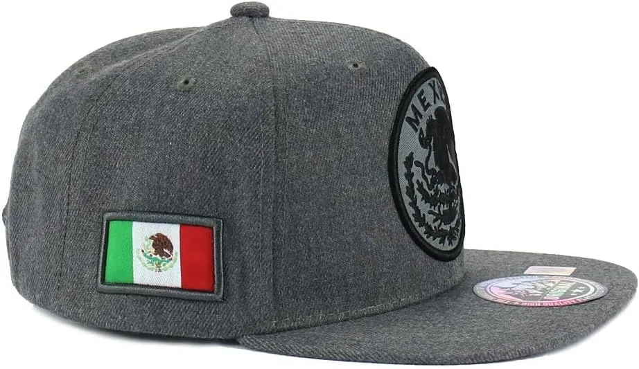 Mexican Hat Mexico Eagle Federal Logo Embroidery Snapback Flat Bill Baseball Cap