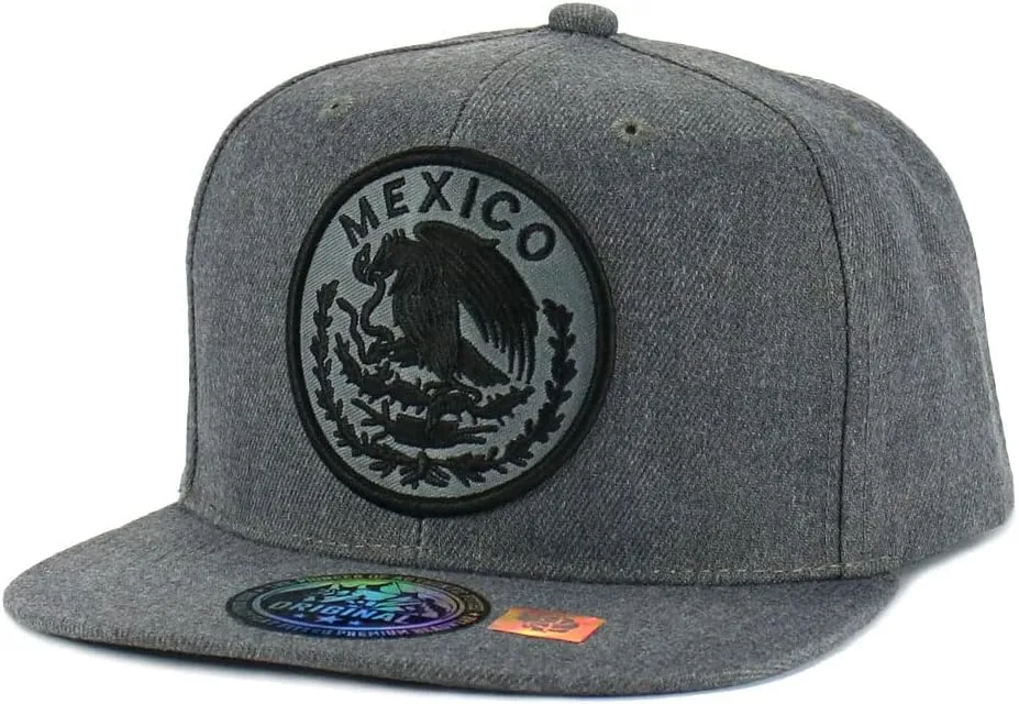 Mexican Hat Mexico Eagle Federal Logo Embroidery Snapback Flat Bill Baseball Cap